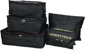Rojeam Packing Cubes 6 Pcs Travel Luggage Organizer Packing Organizers Set (Black)