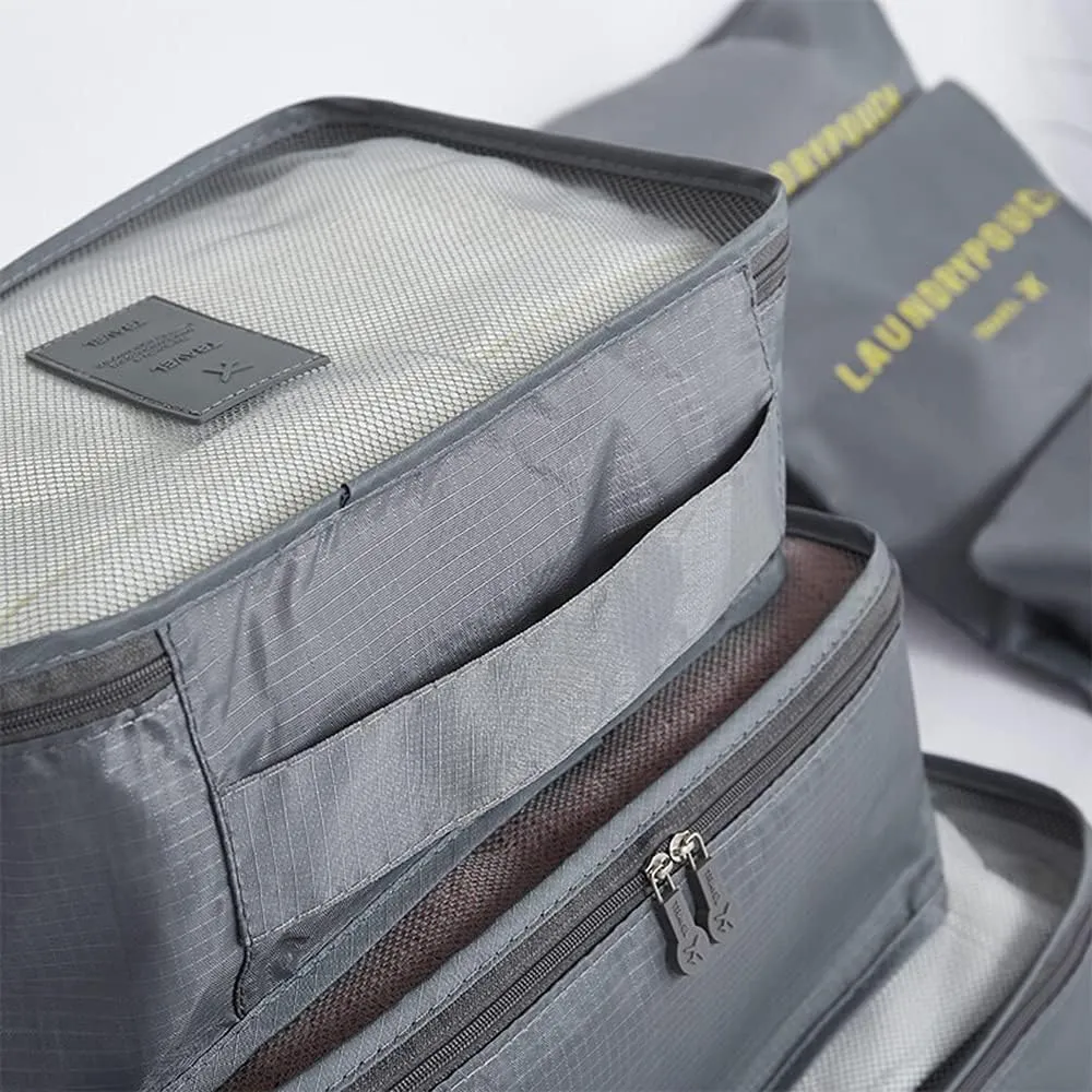 Rojeam Packing Cubes 6 Pcs Travel Luggage Organizer Packing Organizers Set (Grey)