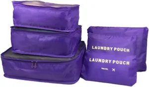 Rojeam Packing Cubes 6 Pcs Travel Luggage Organizer Packing Organizers Set (Purple)