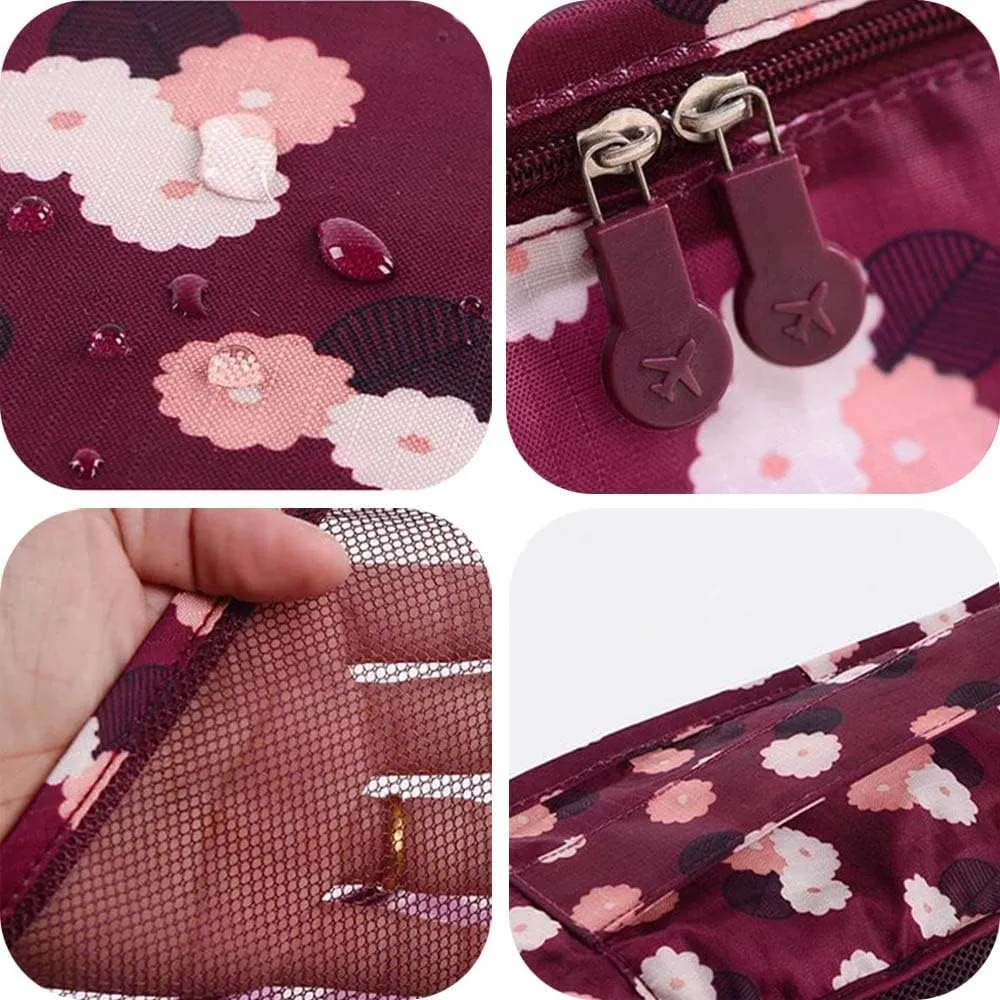 Rojeam Packing Cubes 6 Pcs Travel Luggage Organizer Packing Organizers Set (Red Daisy)