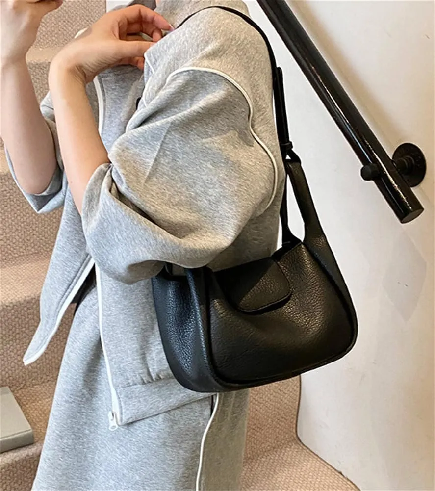 Rungion Womens Trendy Bucket Handbag Purse Small Vegan Leather Shoulder Crossbody Bag Cute Y2k Satchels 2Pcs
