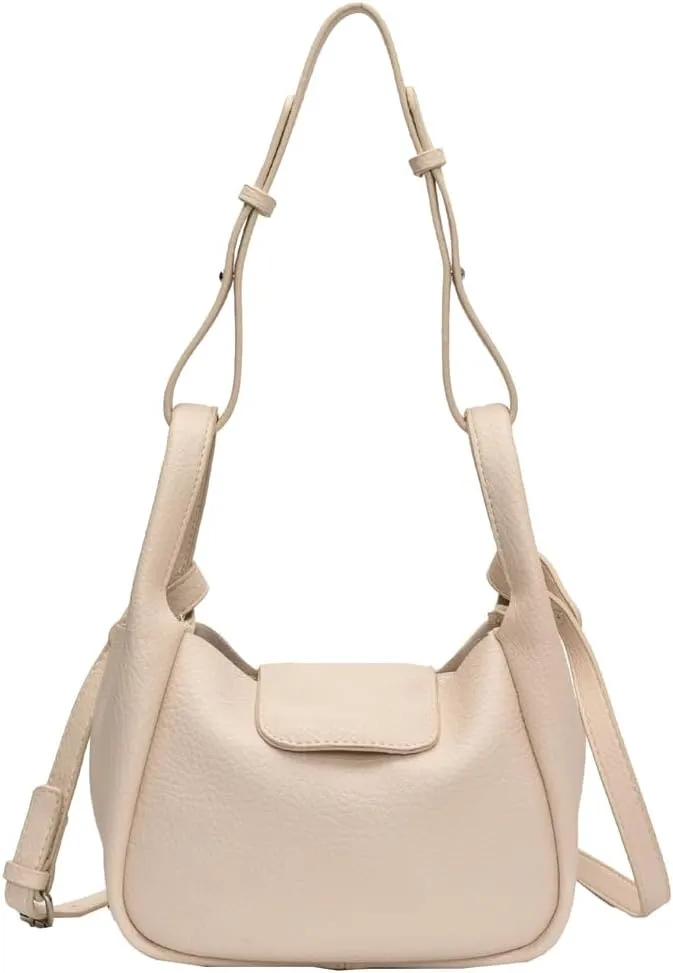 Rungion Womens Trendy Bucket Handbag Purse Small Vegan Leather Shoulder Crossbody Bag Cute Y2k Satchels 2Pcs