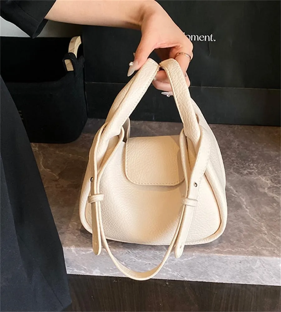 Rungion Womens Trendy Bucket Handbag Purse Small Vegan Leather Shoulder Crossbody Bag Cute Y2k Satchels 2Pcs