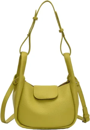 Rungion Womens Trendy Bucket Handbag Purse Small Vegan Leather Shoulder Crossbody Bag Cute Y2k Satchels 2Pcs