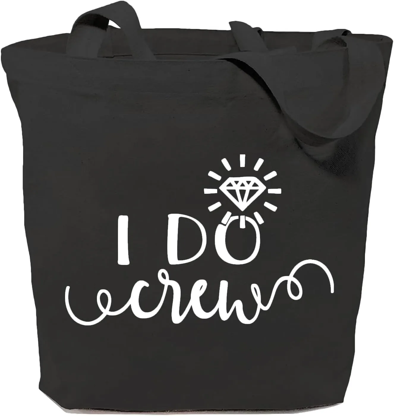 SAUIVD Womens Totes I Do Crew Diamonds Blazing Bling Canvas Tote Bag Casual Reusable Shopping Bags Canvas Handbag
