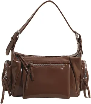Shoulder Bag Soft PU Leather Underarm Bag Multi-Pocket Hobo Bag Trendy Tote Bag for Women Work Shopping Travel