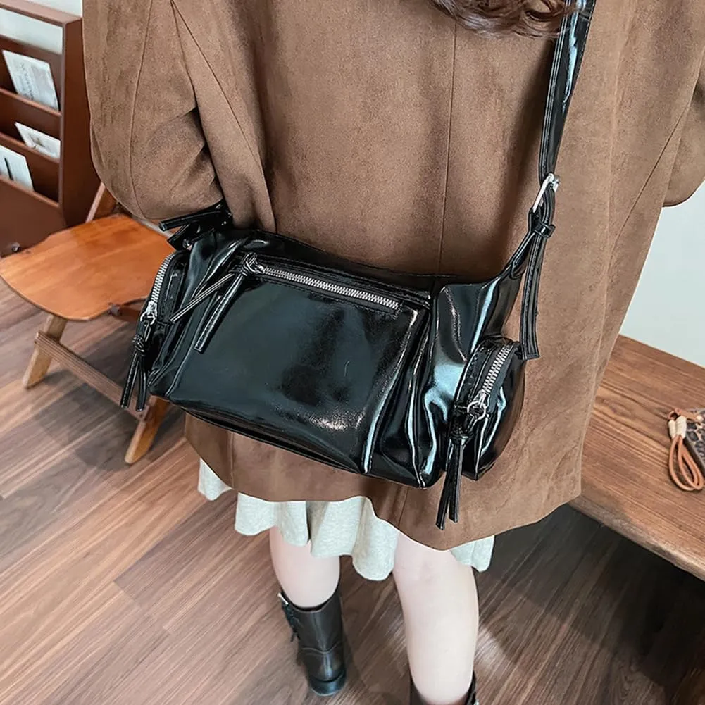 Shoulder Bag Soft PU Leather Underarm Bag Multi-Pocket Hobo Bag Trendy Tote Bag for Women Work Shopping Travel