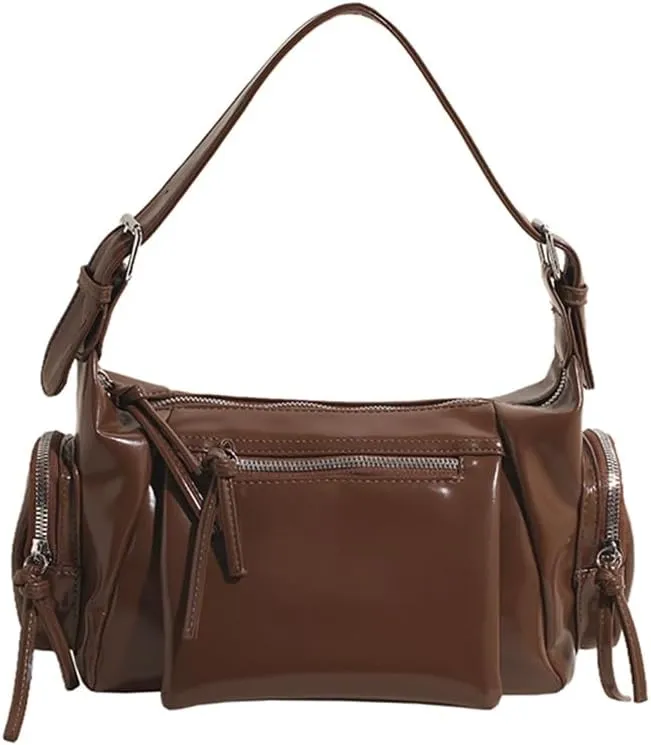 Shoulder Bag Soft PU Leather Underarm Bag Multi-Pocket Hobo Bag Trendy Tote Bag for Women Work Shopping Travel