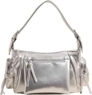 Shoulder Bag Soft PU Leather Underarm Bag Multi-Pocket Hobo Bag Trendy Tote Bag for Women Work Shopping Travel