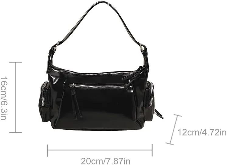 Shoulder Bag Soft PU Leather Underarm Bag Multi-Pocket Hobo Bag Trendy Tote Bag for Women Work Shopping Travel