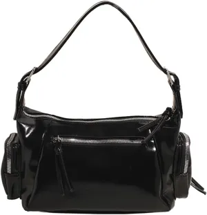 Shoulder Bag Soft PU Leather Underarm Bag Multi-Pocket Hobo Bag Trendy Tote Bag for Women Work Shopping Travel