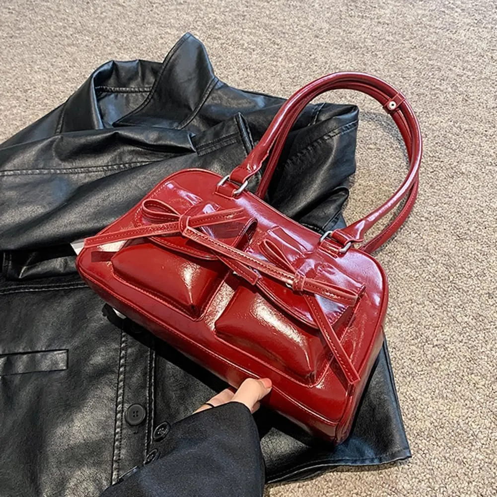 Shoulder Purse for Women Trendy PU Leather Bags Handbags Y2k Purse Hobo Bow Purse