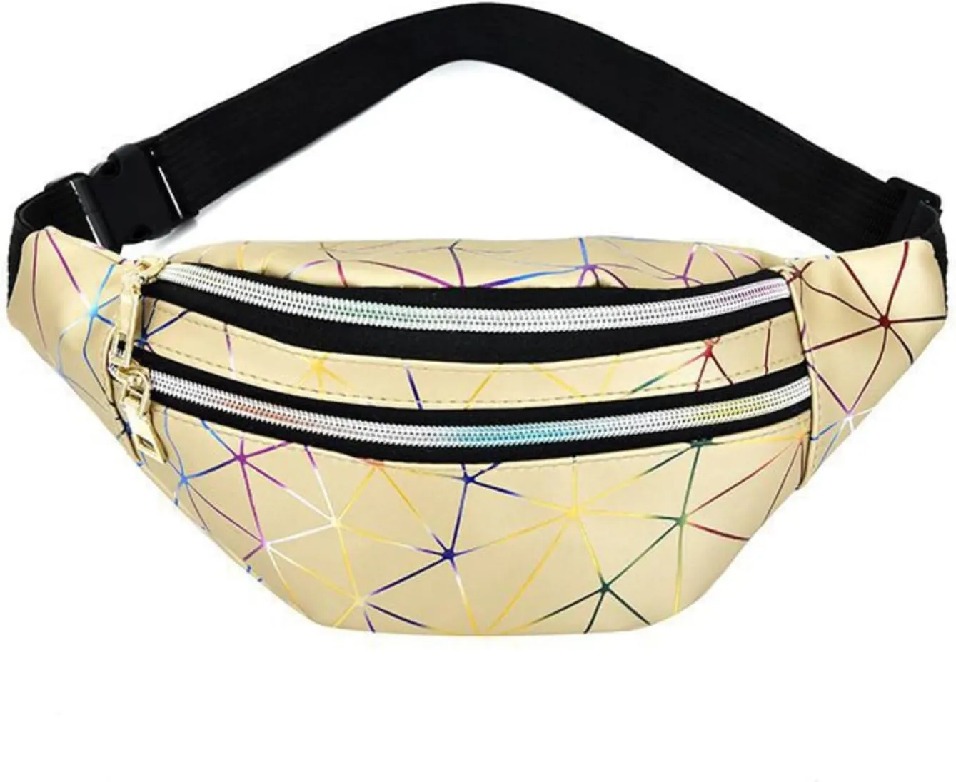 Side Bag Mens Stock Fanny Pack Custom Logo Printed Men Women PU Passport Cover National Leather Travel (Gold, One Size)