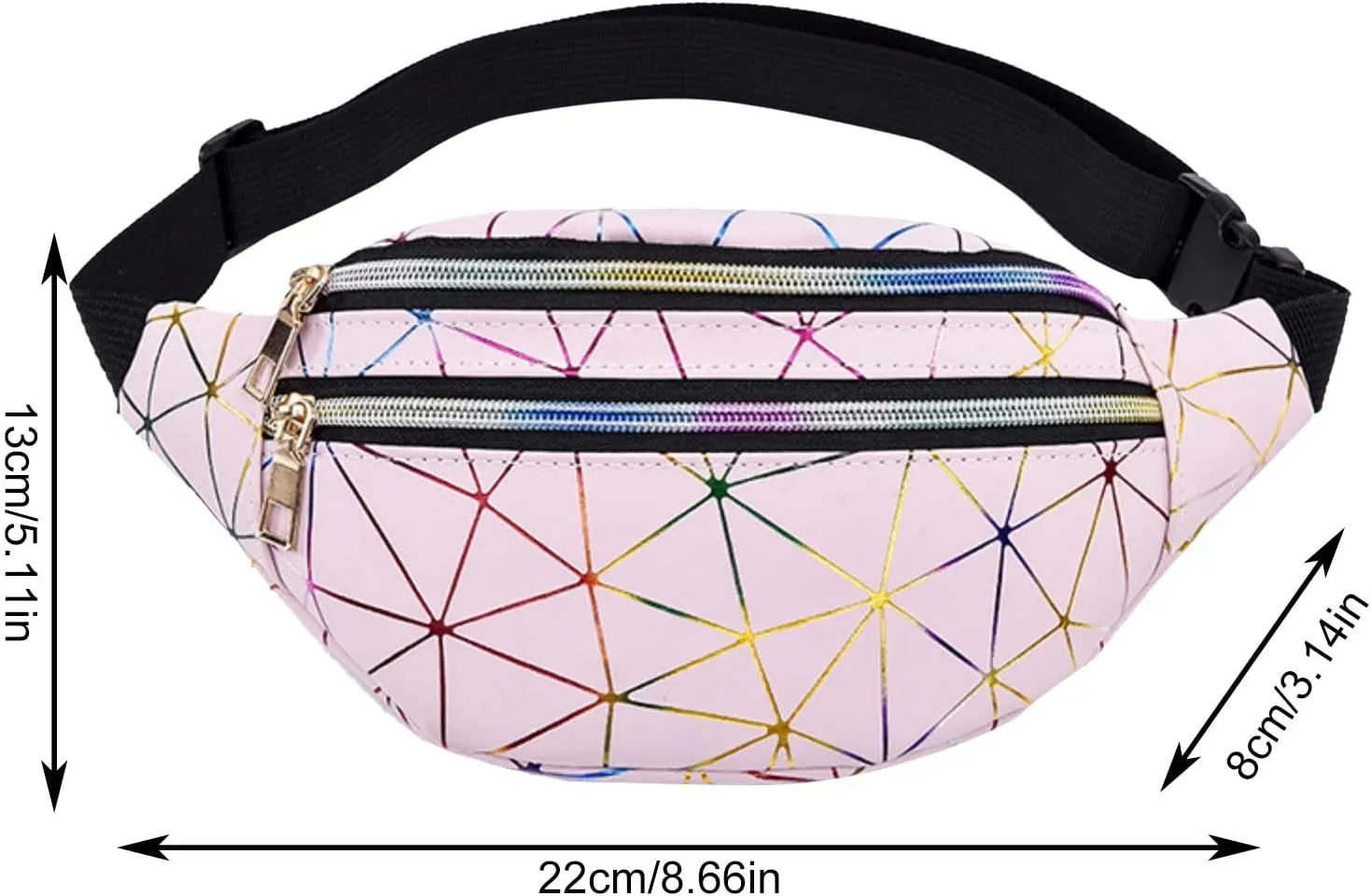 Side Bag Mens Stock Fanny Pack Custom Logo Printed Men Women PU Passport Cover National Leather Travel (Gold, One Size)