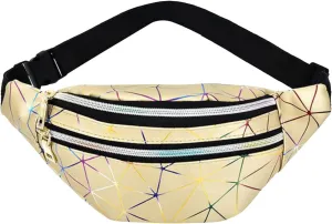 Side Bag Mens Stock Fanny Pack Custom Logo Printed Men Women PU Passport Cover National Leather Travel (Gold, One Size)
