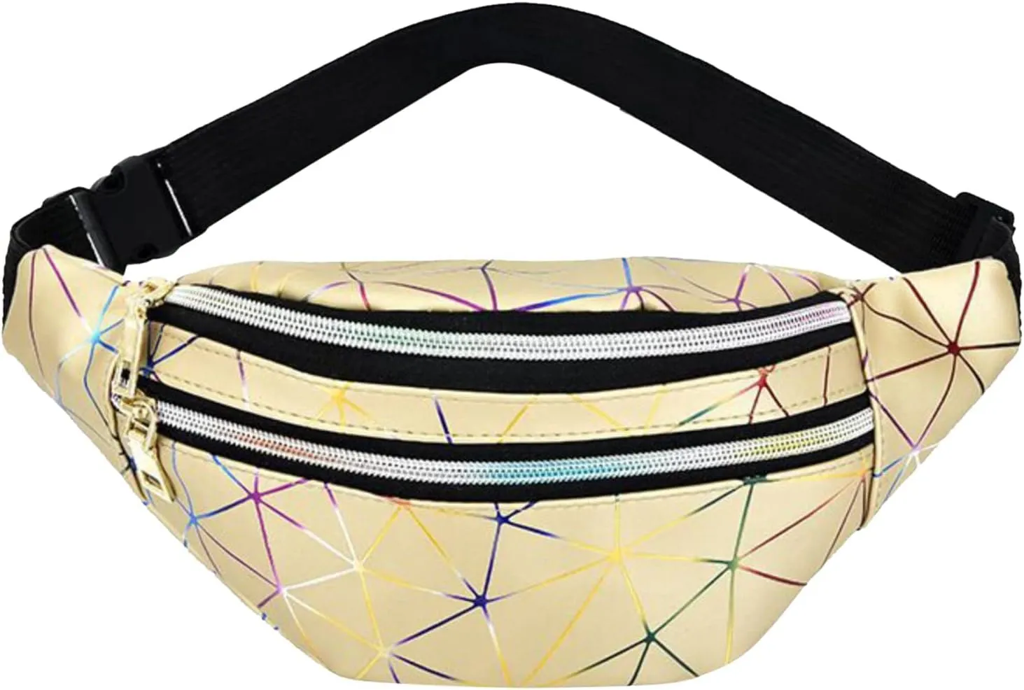 Side Bag Mens Stock Fanny Pack Custom Logo Printed Men Women PU Passport Cover National Leather Travel (Gold, One Size)