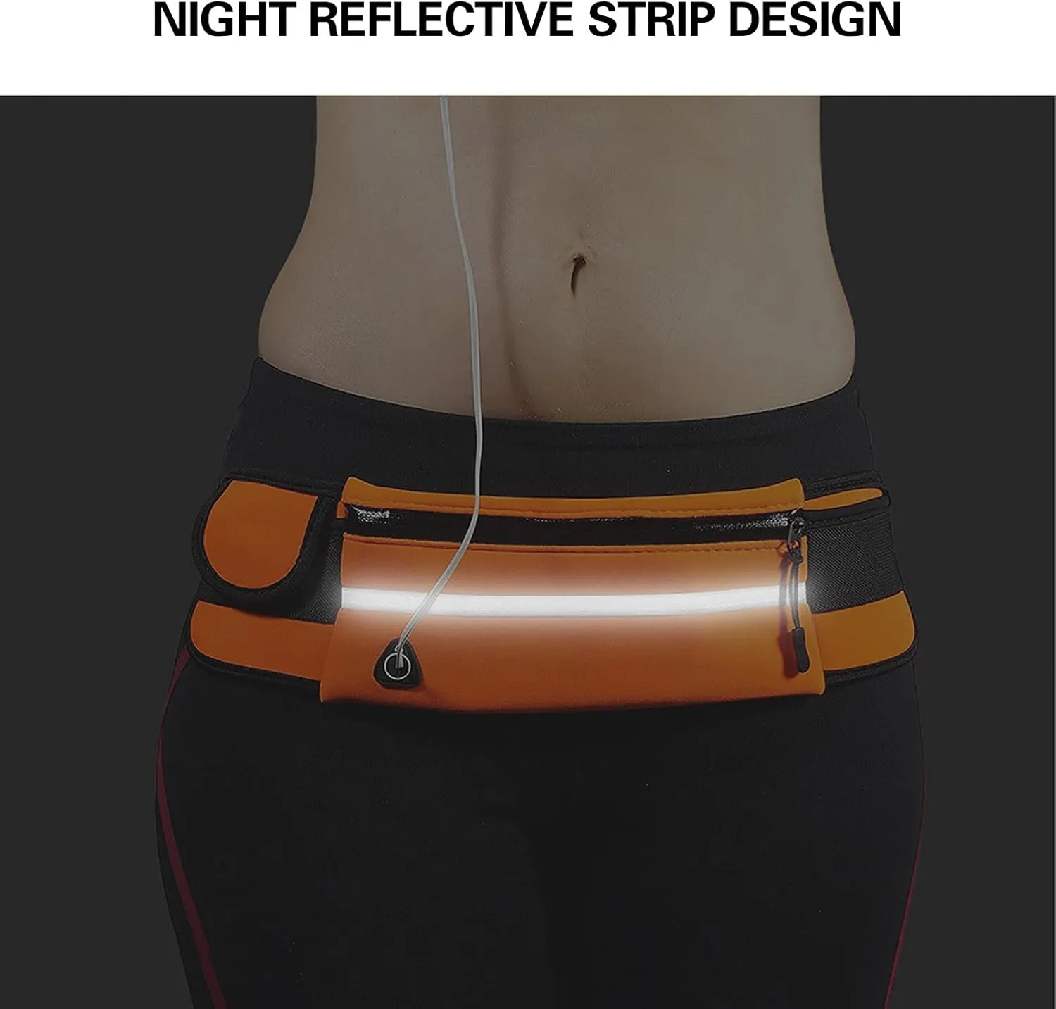Slim Running Belt for Men, Waterproof Fanny Packs for Women,Phone Holder for Running,Reflective Waist Bag,Runners Belt Pouches for Men,Money Belt,Waist Pack Bag for Camping Workout Running Travel