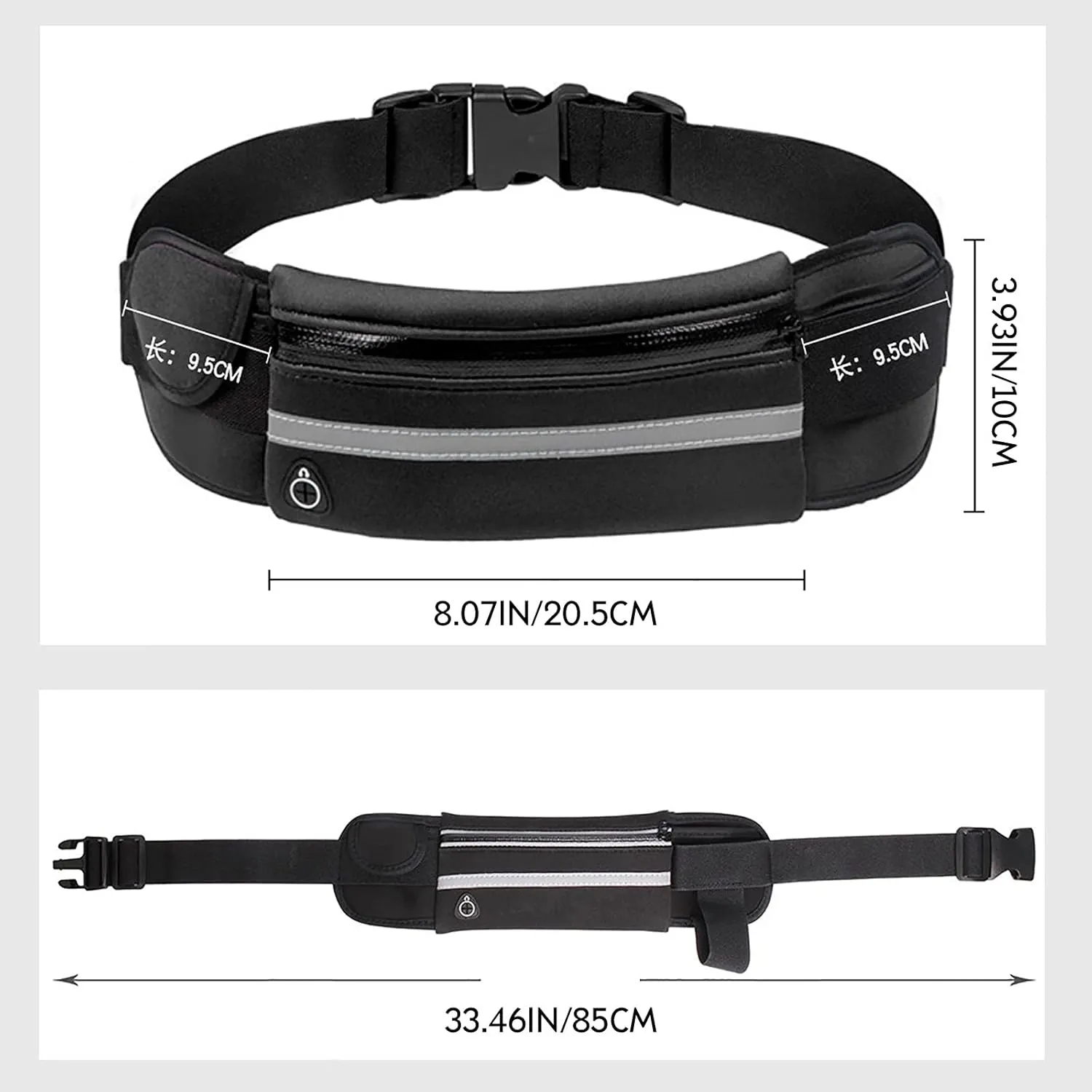 Slim Running Belt for Men, Waterproof Fanny Packs for Women,Phone Holder for Running,Reflective Waist Bag,Runners Belt Pouches for Men,Money Belt,Waist Pack Bag for Camping Workout Running Travel