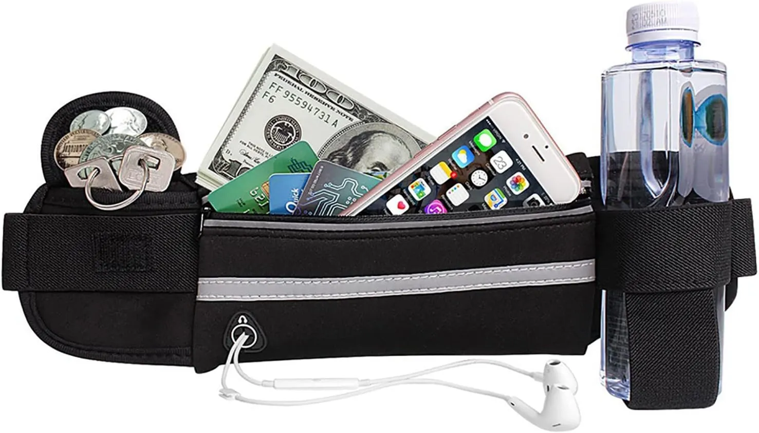 Slim Running Belt for Men, Waterproof Fanny Packs for Women,Phone Holder for Running,Reflective Waist Bag,Runners Belt Pouches for Men,Money Belt,Waist Pack Bag for Camping Workout Running Travel