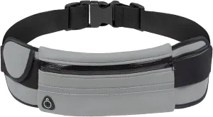 Slim Running Belt, Waterproof Fanny Pack with Water Bottle Holder,Phone Holder for Running,Reflective Waist Bag,Runners Belt Pouch,Money Belt,Waist Pack for Travel Workout Camping Running