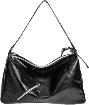 Slouchy Shoulder Bags for Women Large Soft Vegan Leather Tote Crossbody Purse Trendy Y2k Handbags Satchels
