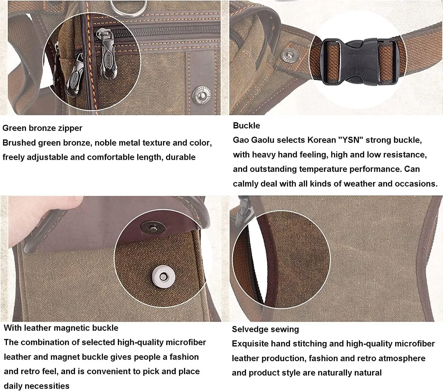 Small Canvas Multi-Purpose Waist Fanny Pack, Drop Leg Bag, Motorcycle Bike Cycling Pouch Pouches