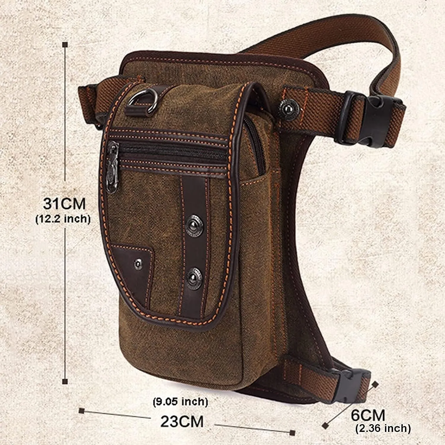 Small Canvas Multi-Purpose Waist Fanny Pack, Drop Leg Bag, Motorcycle Bike Cycling Pouch Pouches