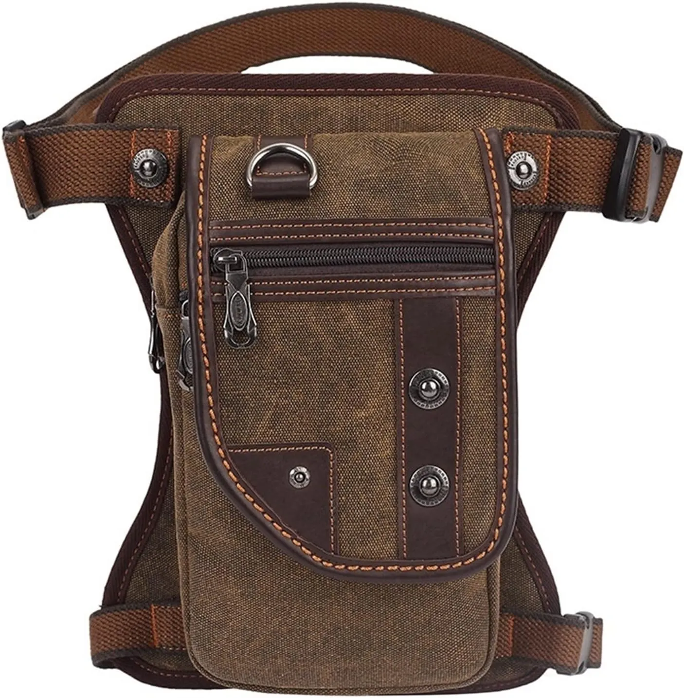 Small Canvas Multi-Purpose Waist Fanny Pack, Drop Leg Bag, Motorcycle Bike Cycling Pouch Pouches