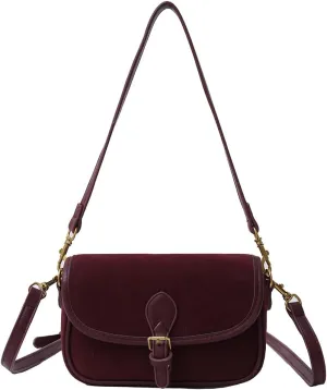 Small Crossbody Bag for Women Suede Bag Leather Suede Handbag Satchel Purse for Work Travel