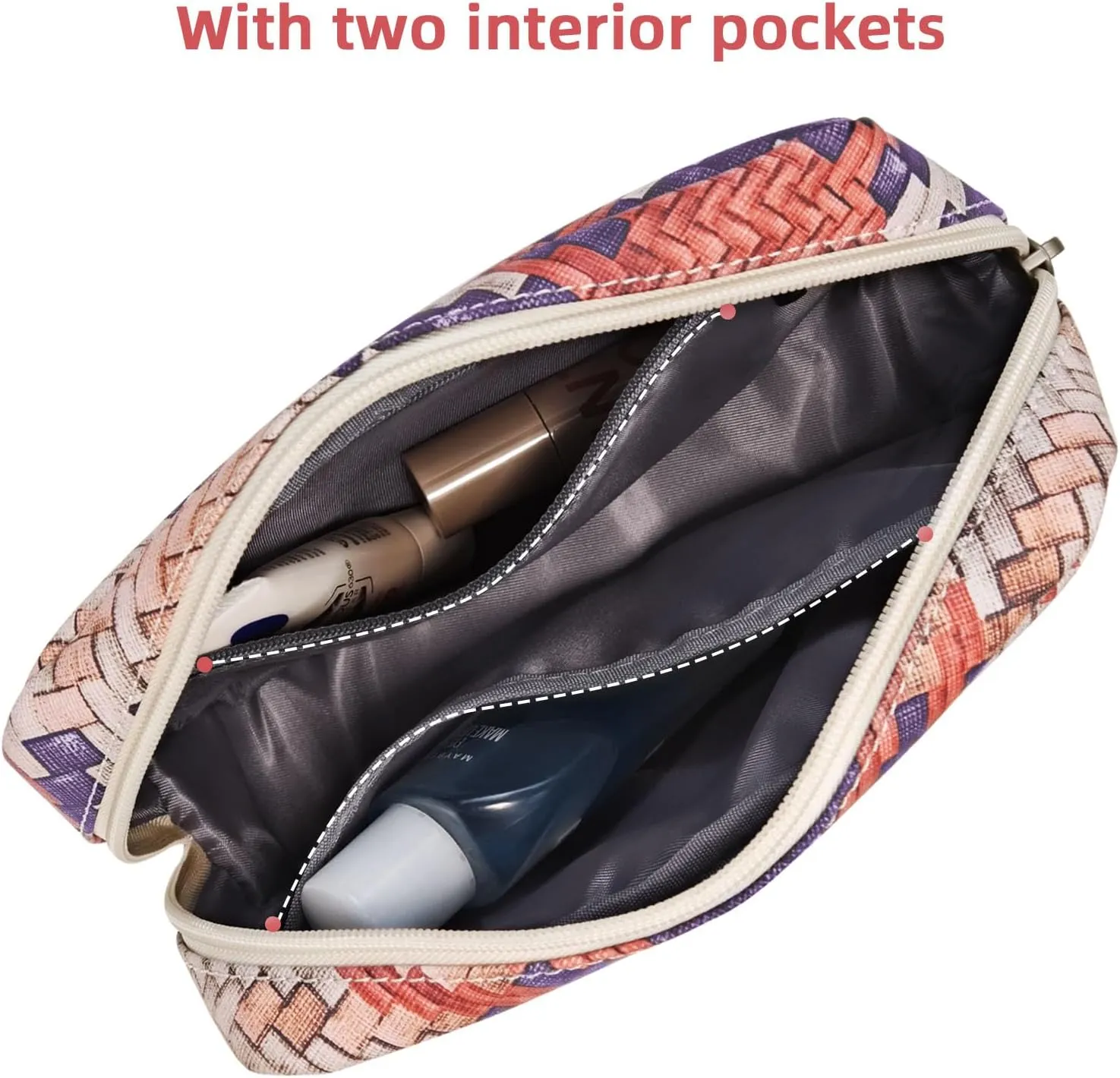 Small Makeup Bag for Purse, Mini Cosmetic Bag for Wemon, Purse Organizer Pouches for Travel