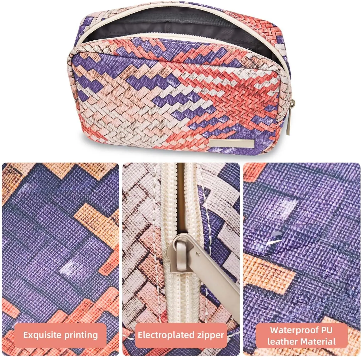 Small Makeup Bag for Purse, Mini Cosmetic Bag for Wemon, Purse Organizer Pouches for Travel