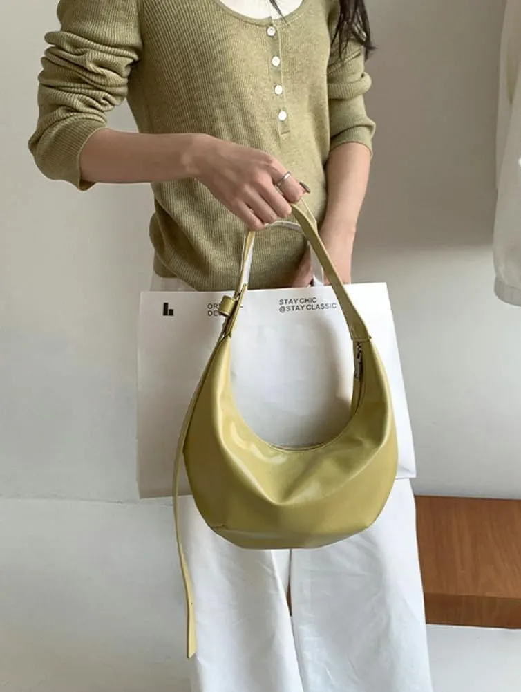 Soft Vegan Leather Shoulder Bag for Women Small Crossbody Tote Bag Ladies Casual Dumpling Handbags Satchels