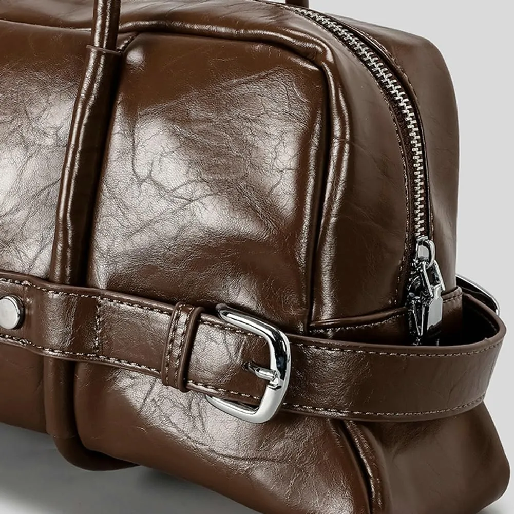 Soft Vegan Leather Shoulder Bag for Women Vintage Large Tote Purse Y2K Underarm Handbags Satchels