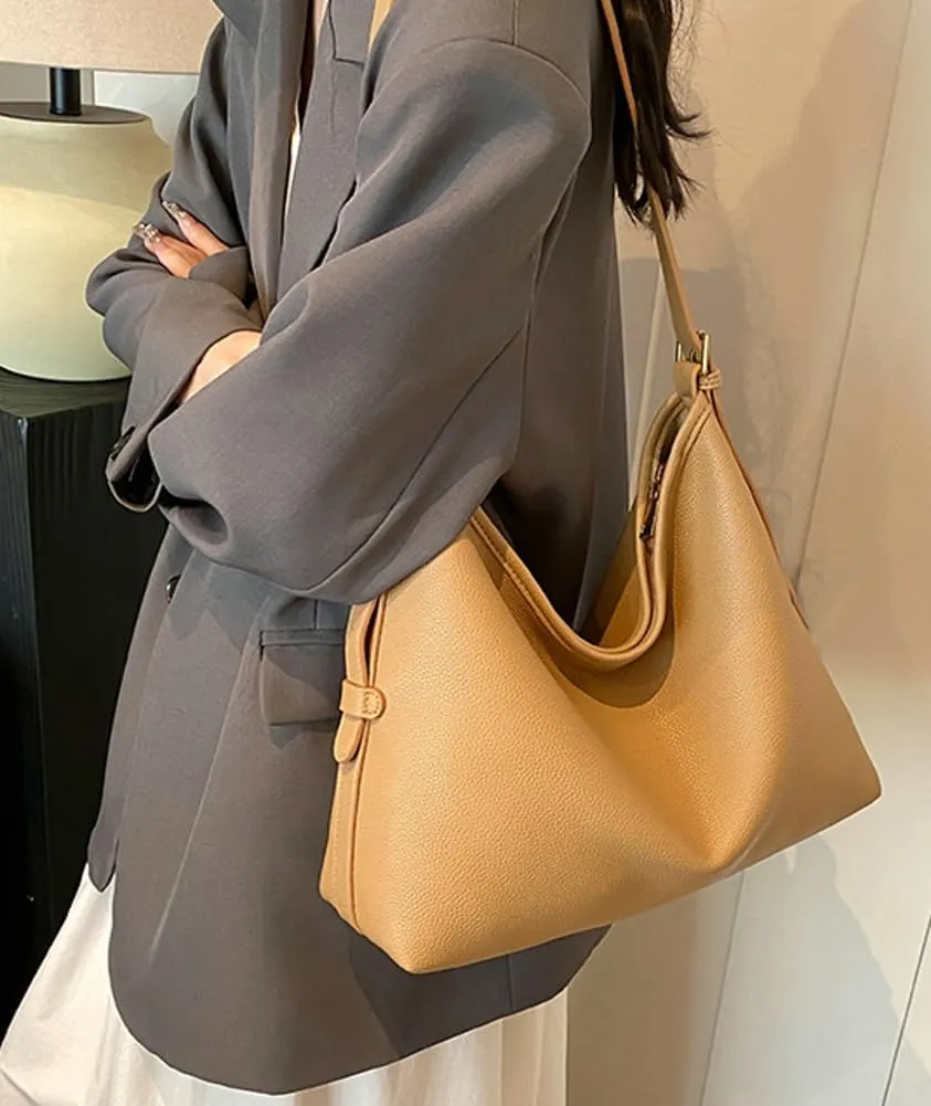 Soft Vegan Leather Shoulder Bags for Women Casual Crossbody Tote Purse Handbag Ladies Work Top Handle Satchels 2psc