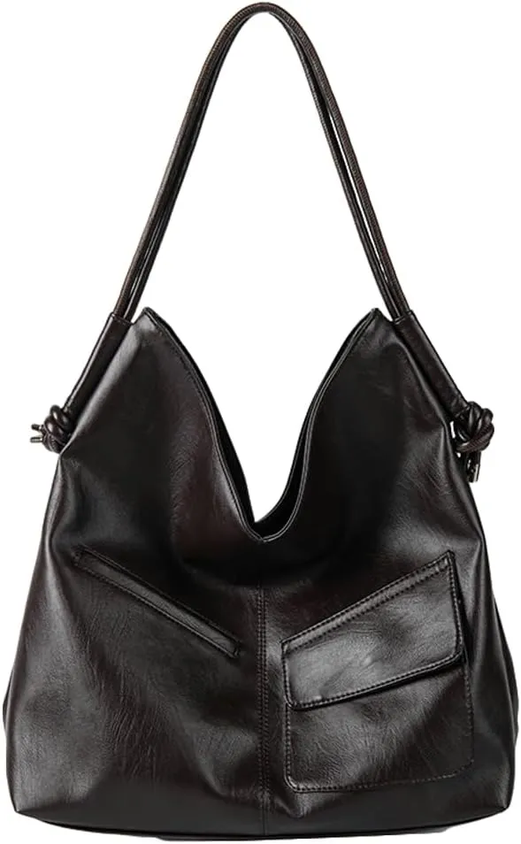 Soft Vegan Leather Shoulder Bags for Women Large Casual Tote Purse Working Shopping Handbag Underarm Satchels