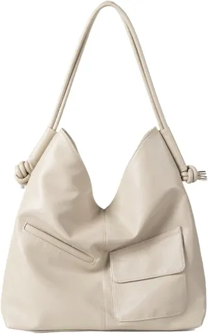 Soft Vegan Leather Shoulder Bags for Women Large Casual Tote Purse Working Shopping Handbag Underarm Satchels