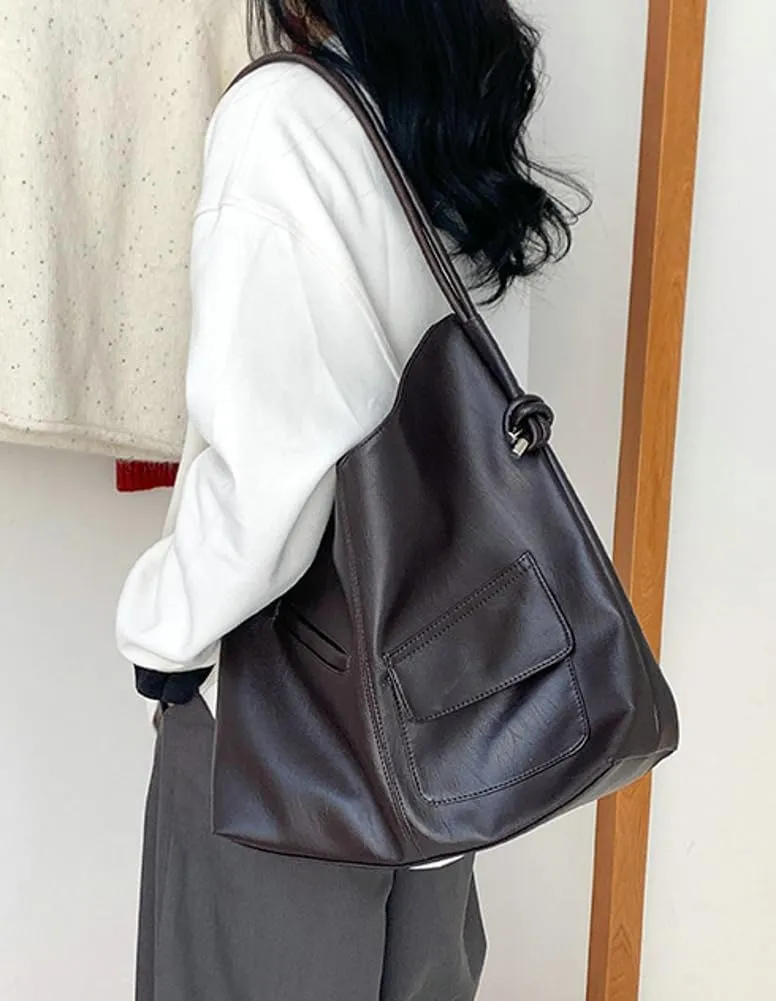 Soft Vegan Leather Shoulder Bags for Women Large Casual Tote Purse Working Shopping Handbag Underarm Satchels
