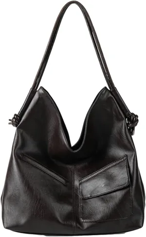Soft Vegan Leather Shoulder Bags for Women Large Casual Tote Purse Working Shopping Handbag Underarm Satchels