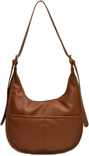 Soft Vegan Leather Shoulder Crossbody Bag for Women Large Dumpling Tote Purse Handbag Casual Work Satchels