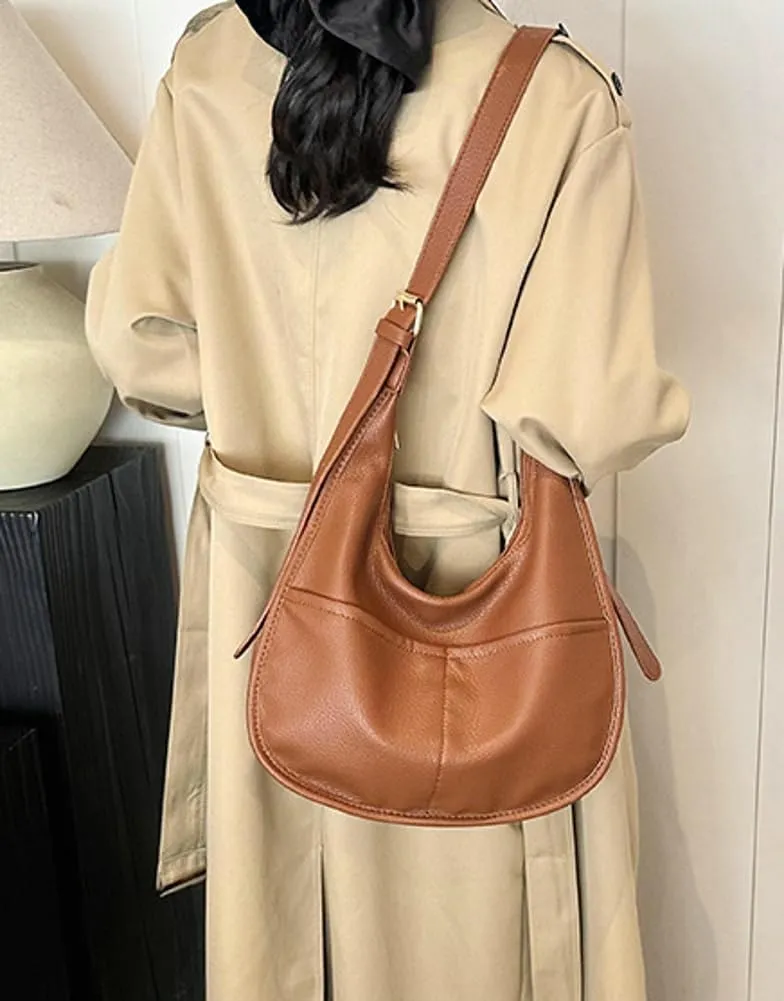 Soft Vegan Leather Shoulder Crossbody Bag for Women Large Dumpling Tote Purse Handbag Casual Work Satchels