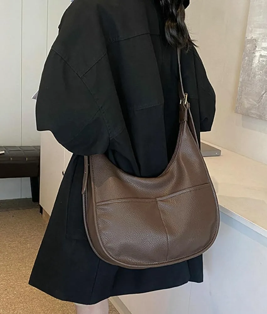 Soft Vegan Leather Shoulder Crossbody Bag for Women Large Dumpling Tote Purse Handbag Casual Work Satchels