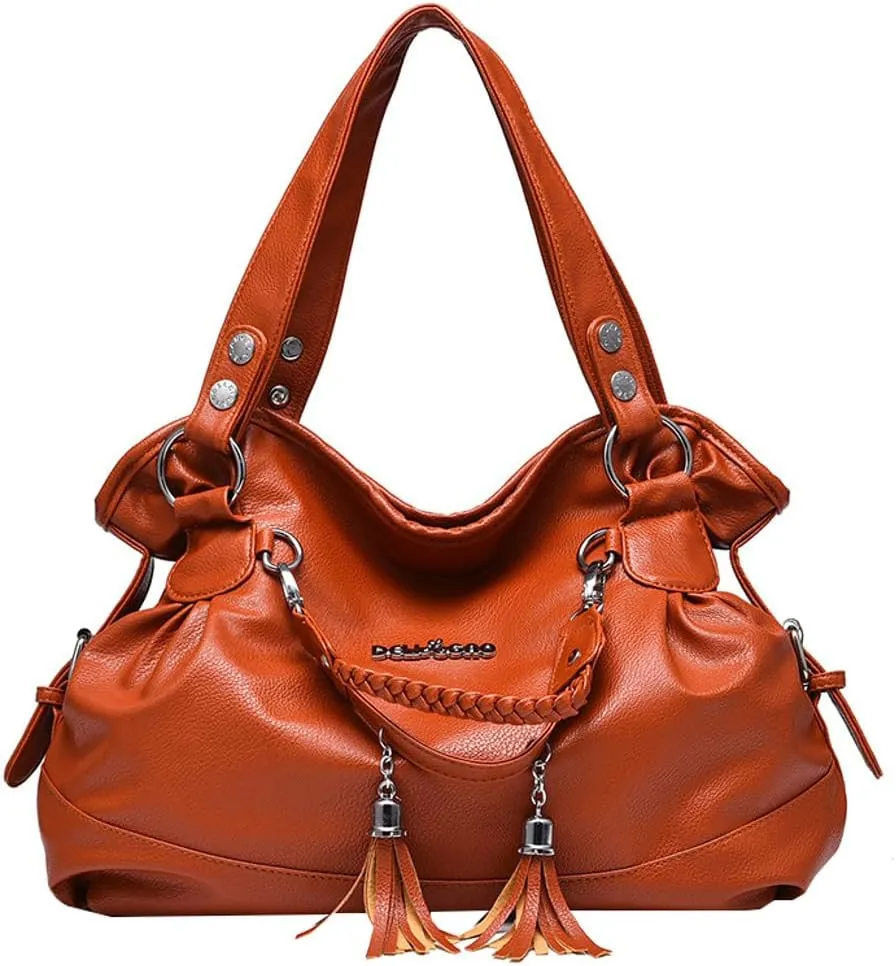 Soft Vegan Leather Shoulder Purses for Women Large Capacity Tote Handbags Trendy Top Handle Satchels 2025