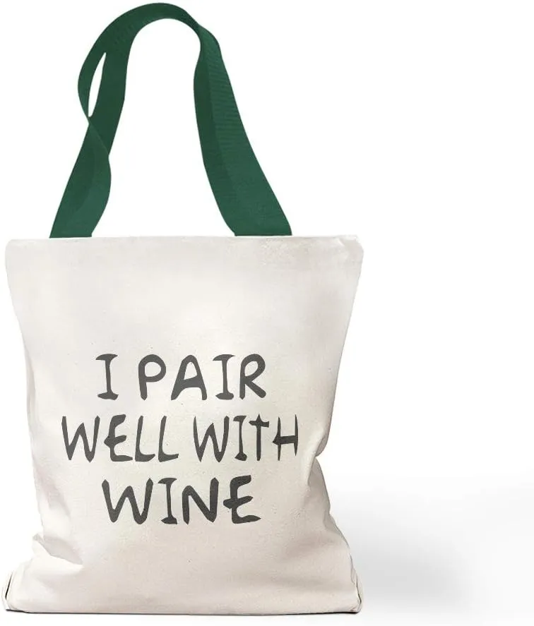 Speedy Pros Canvas Tote Bag for Women I Pair Well with Wine Drinking Party Beach Bags for Women