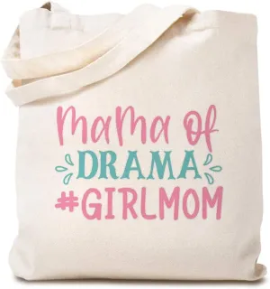 Speedy Pros Canvas Tote Bag for Women Mama of Drama #Girl Mom Mother Beach Bags for Women