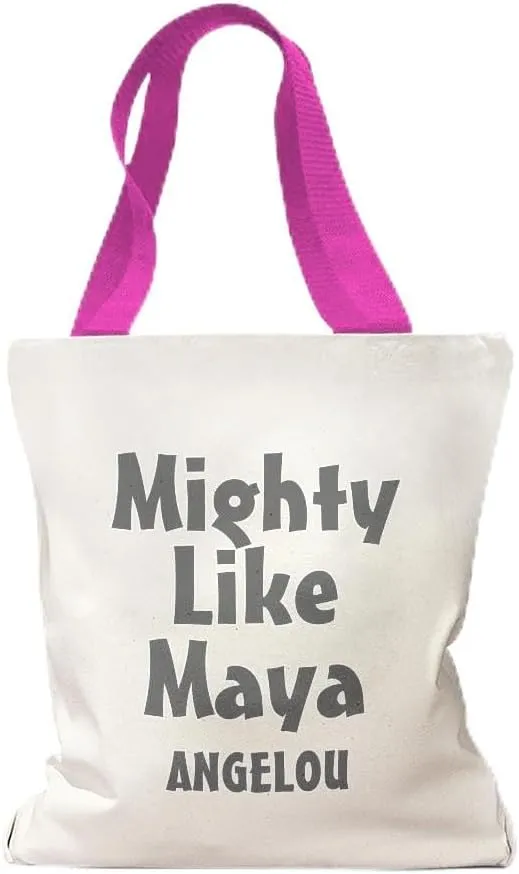 Speedy Pros Canvas Tote Bag for Women Mighty like Maya Angelou Inspiration Beach Bags for Women