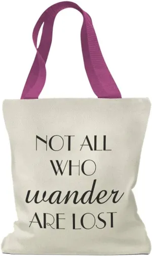 Speedy Pros Canvas Tote Bag for Women Not All Who Wander Are Lost Inspiration & Motivation Beach Bags for Women