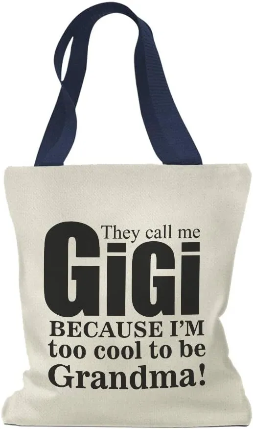 Speedy Pros Canvas Tote Bag for Women They Call Me Gigi Because I'M Too Cool to Be Grandma Beach Bags for Women