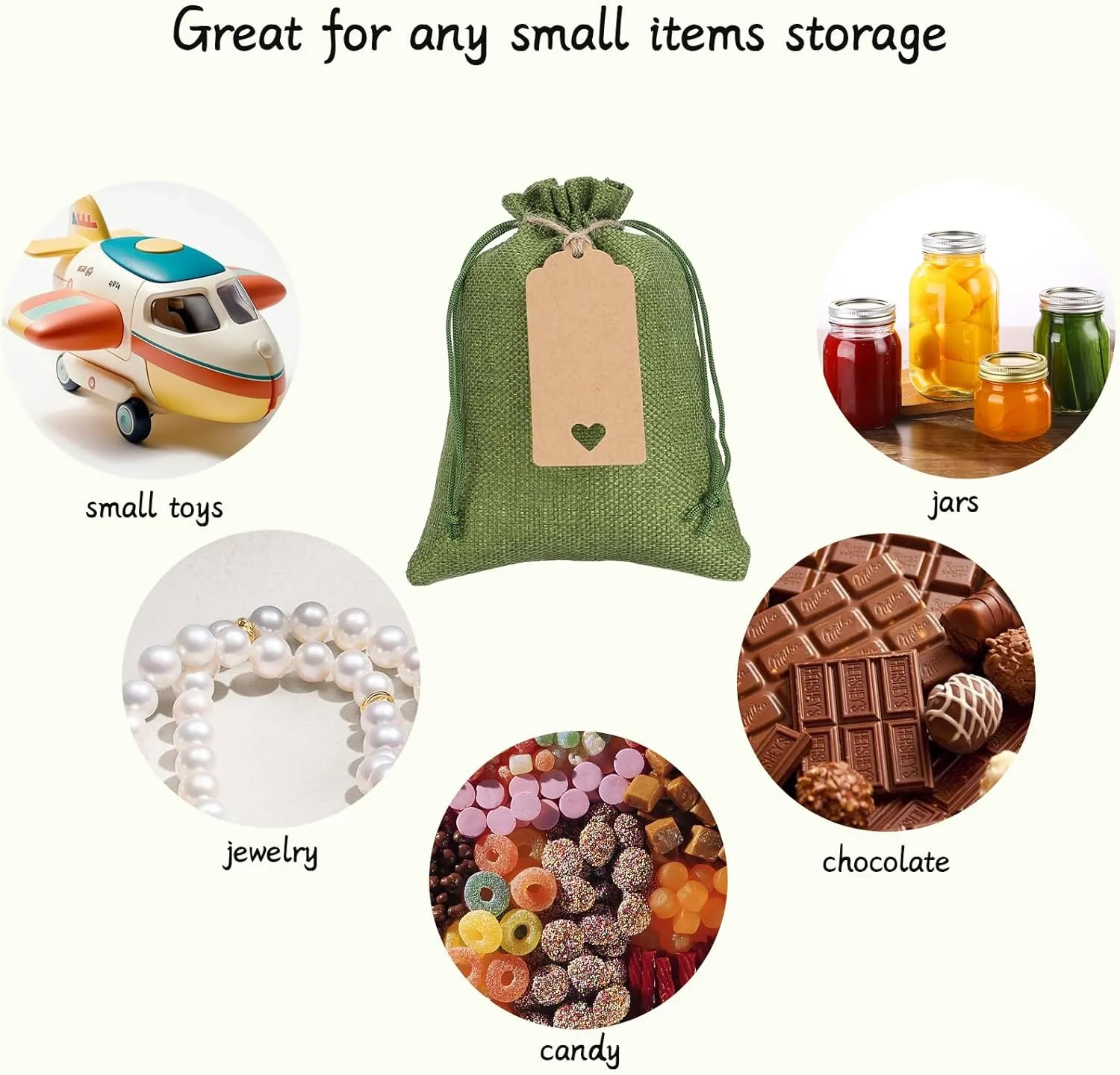 Tapleap Burlap Gift Bags with Drawstring, 5x7 Favor Sacks (Lot of 30) for Wrapping Kids Class Father's Day, Birthday, Wedding, Party or DIY(Green)