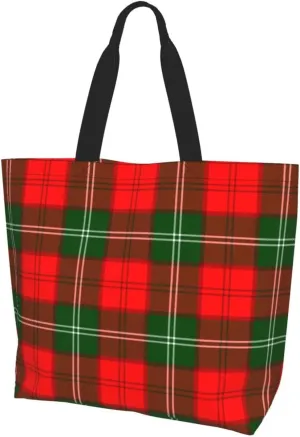 Tartan Tote Bag For Women Weekender Travel Bag Reusable Grocery Bags Large Totes Handbags