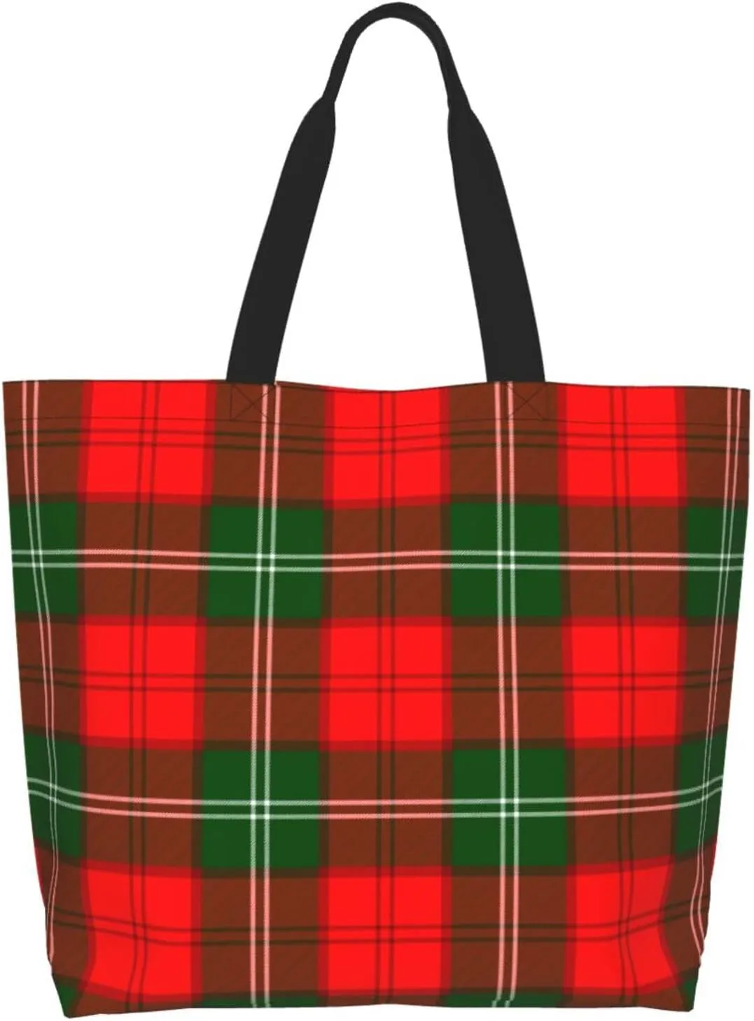 Tartan Tote Bag For Women Weekender Travel Bag Reusable Grocery Bags Large Totes Handbags
